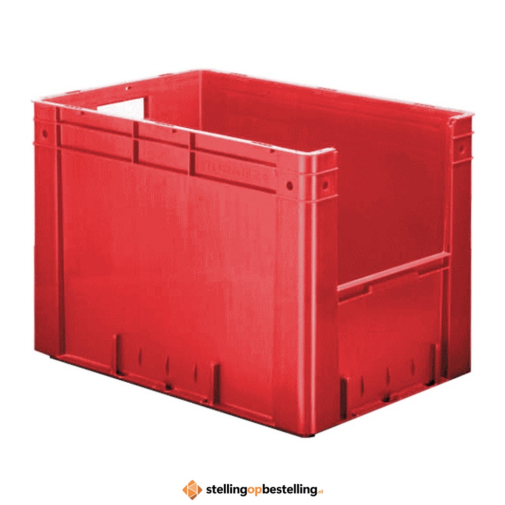 Zware transportkrat Euronorm plastic bak, krat VTK4 600x400x420 rood