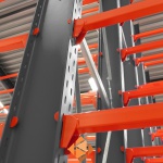 Voordeelrij zware draagarmstelling enkelzijdig 5000x4900 armlengte 1200 4 niveaus