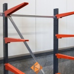 Aanbiedingsrij lichte draagarmstelling dubbelzijdig 2000x5100x500 3 niveaus