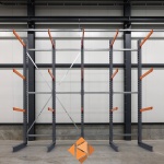 Aanbiedingsrij zware draagarmstelling dubbelzijdig 4000x4890 armlengte 1200 4 niveaus d650 Aanbiedingsrij zware draagarmstelling dubbelzijdig 4000x4890 armlengte 1200 4 niveaus d650