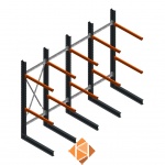 Aanbiedingsrij zware draagarmstelling enkelzijdig 3000x4882 armlengte 1200 3 niveaus d650 Aanbiedingsrij zware draagarmstelling enkelzijdig 3000x4882 armlengte 1200 3 niveaus d650