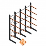 Aanbiedingsrij zware draagarmstelling enkelzijdig 5000x4900 armlengte 1200 5 niveaus d345 Aanbiedingsrij zware draagarmstelling enkelzijdig 5000x4900 armlengte 1200 5 niveaus d345