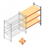 Aanbouwsectie AR grootvakstelling 2000x2010x1000 - 3 niveaus