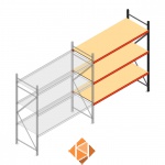 Aanbouwsectie AR grootvakstelling 2000x2010x800 - 3 niveaus