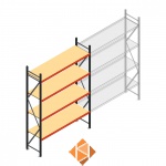 Beginsectie AR grootvakstelling 3000x1850x600 - 4 niveaus