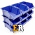 Begra stapelbare en nestbare kunststof magazijnbak type S4, 300x200x130 blauw