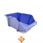 Begra stapelbare en nestbare kunststof magazijnbak type S3, 244x153x123 blauw