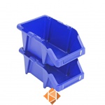 Begra stapelbare en nestbare kunststof magazijnbak type S3, 244x153x123 blauw