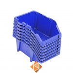 Begra stapelbare en nestbare kunststof magazijnbak type S3, 244x153x123 blauw