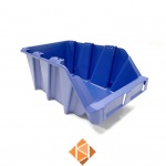 Begra stapelbare en nestbare kunststof magazijnbak type S5, 360x217x155 blauw