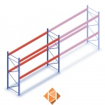 Deels gebruikte Nedcon palletstelling 3000x3500x1100 - 2 niveaus beginsectie Deels gebruikte Nedcon palletstelling 3000x3500x1100 - 2 niveaus beginsectie