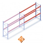 Deels gebruikte Nedcon palletstelling 3000x3500x1100 - 2 niveaus aanbouwsectie Deels gebruikte Nedcon palletstelling 3000x3500x1100 - 2 niveaus aanbouwsectie