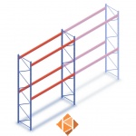 Deels gebruikte Nedcon palletstelling 5000x3500x1100 - 2 niveaus beginsectie Deels gebruikte Nedcon palletstelling 5000x3500x1100 - 2 niveaus beginsectie