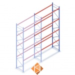 Deels gebruikte Nedcon palletstelling 6000x3100x1100 - 4 niveaus aanbouwsectie Deels gebruikte Nedcon palletstelling 6000x3100x1100 - 4 niveaus aanbouwsectie