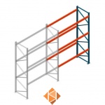 Deels gebruikte Nedcon PR palletstelling 4000x3310x1100 3 niveaus aanbouwsectie 