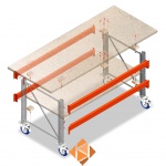 Dubbellaags Inpaktafel, Paktafel op Wielen met voorgemonteerde frames