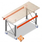 Enkellaags Inpaktafel, Paktafel op Wielen met voorgemonteerde frames