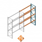 Gebruikte Nedcon Palletstelling 4400x2810x1100 - 3 niveaus aanbouwsectie