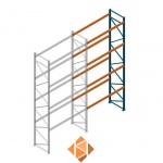 Gebruikte Nedcon Palletstelling 6500x2650x1100 - 4 niveaus aanbouwsectie 