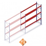Gebruikte Stow palletstelling 5000x2700x900 - 3 niveaus aanbouwsectie Gebruikte Stow palletstelling 5000x2700x900 - 3 niveaus aanbouwsectie