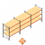 Grootvakstelling voordeelrij AR 2250x6238x1200 - 3 niveaus