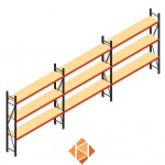 Grootvakstelling voordeelrij AR 2250x6238x400 - 3 niveaus