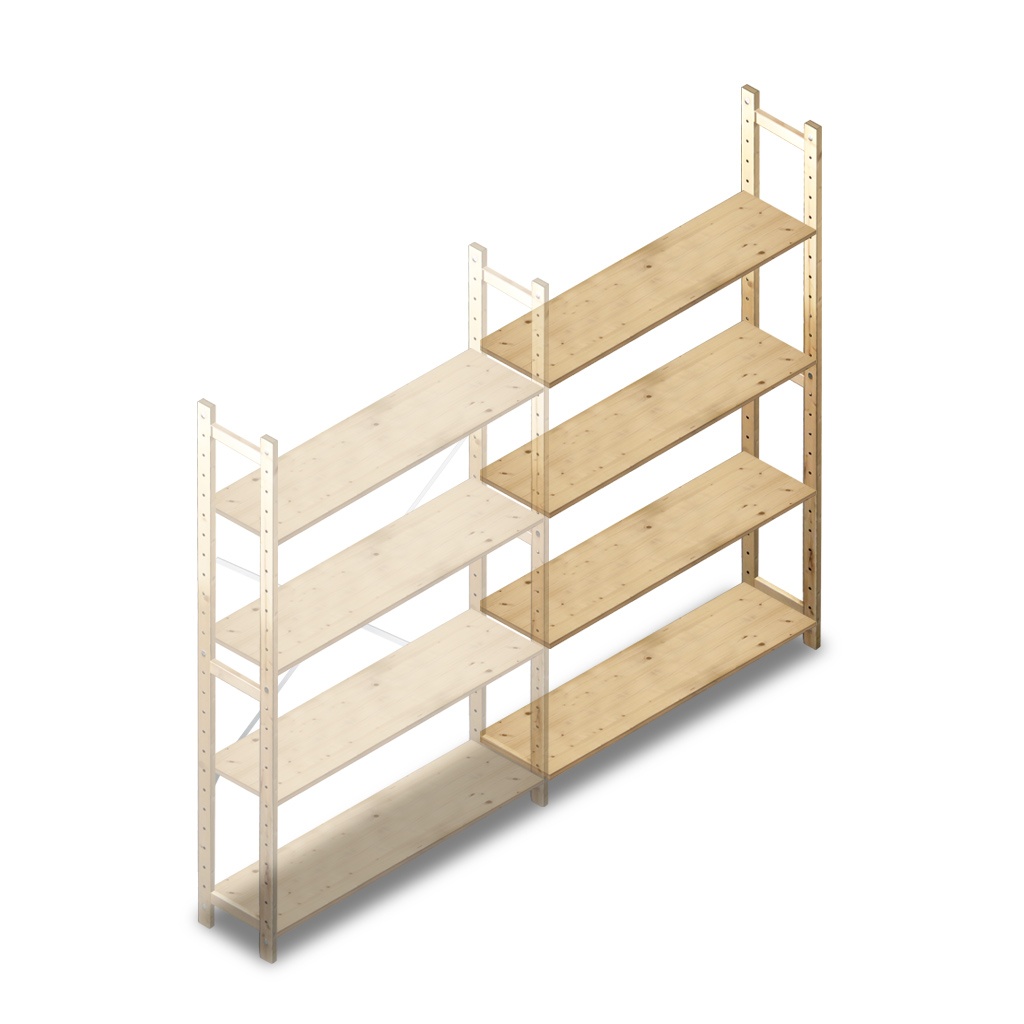 Houten Legbordstelling 1780x1170x280 aanbouwsectie