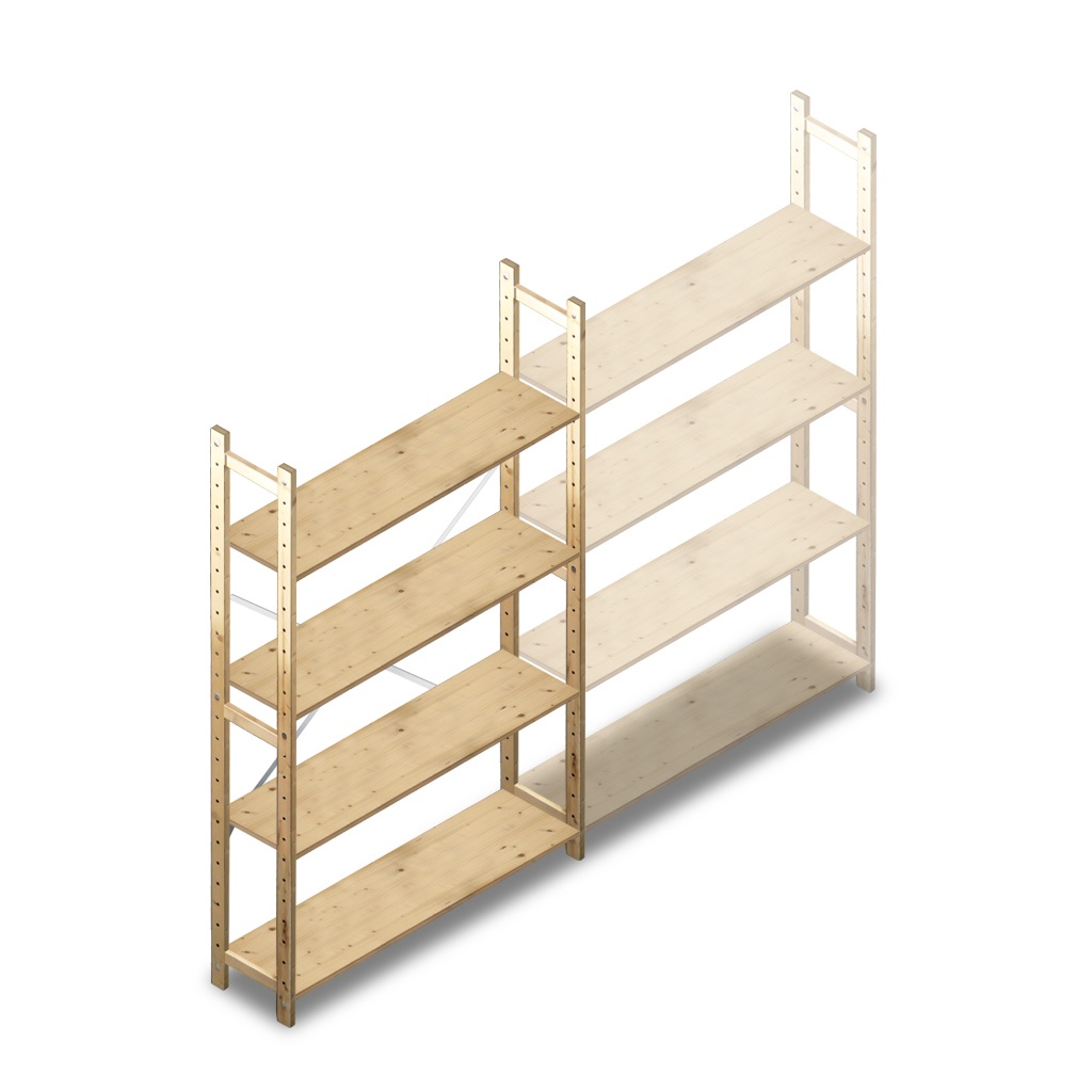 Houten Legbordstelling 1780x1170x280 beginsectie