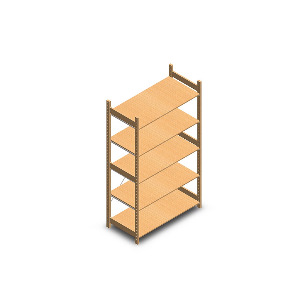 Houten legbordstelling bt euro 2100x1170x600 beginsectie