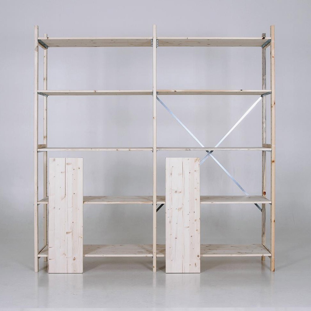 Houten legbordstelling bt euro 2100x770x300 beginsectie