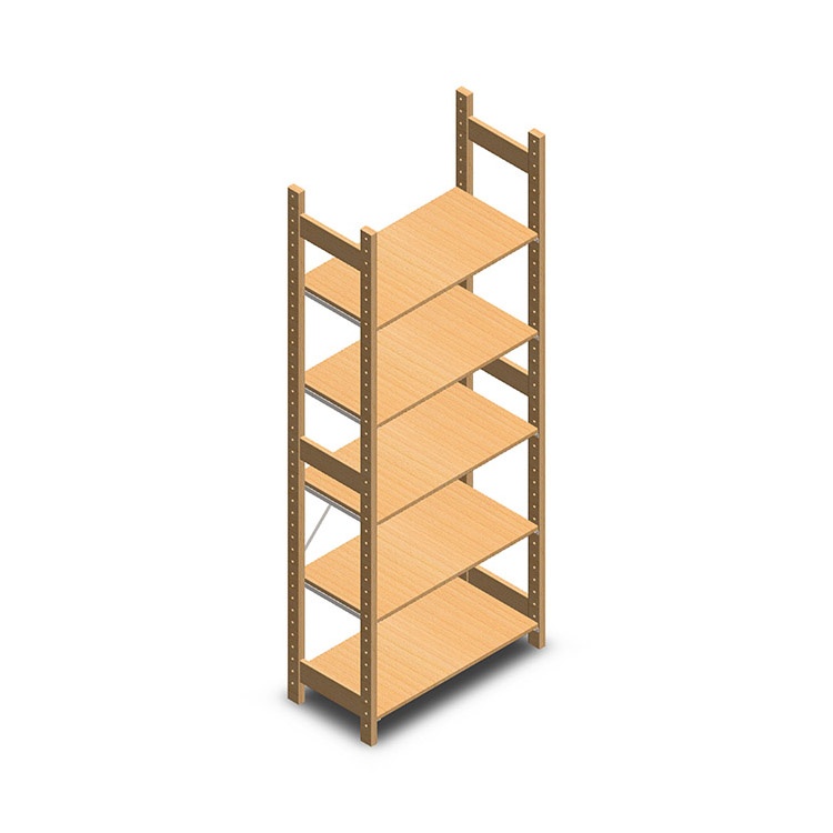 Houten legbordstelling bt euro 2100x770x400 beginsectie