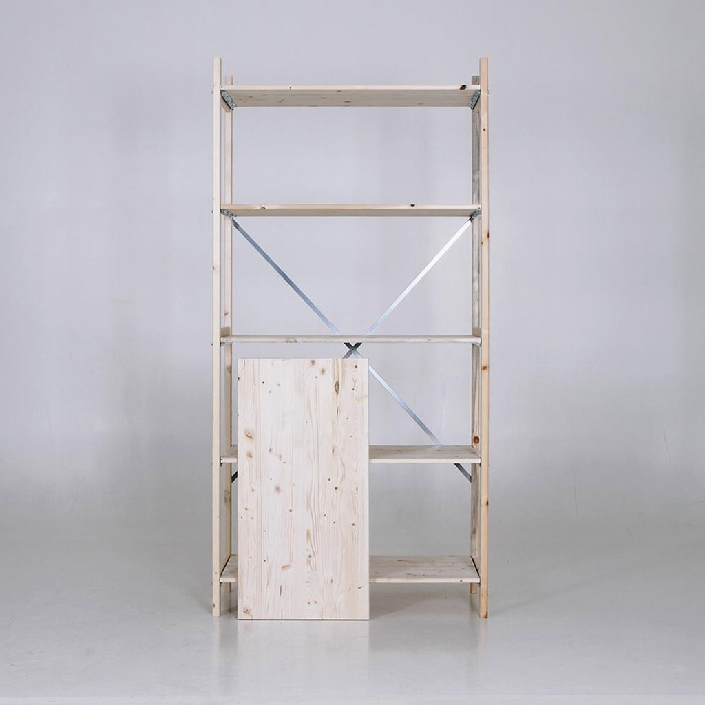 Houten legbordstelling bt euro 2100x770x500 beginsectie