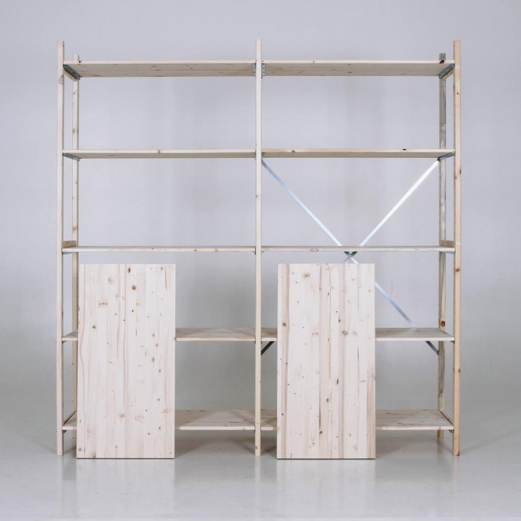 Houten legbordstelling bt euro 2100x770x500 beginsectie