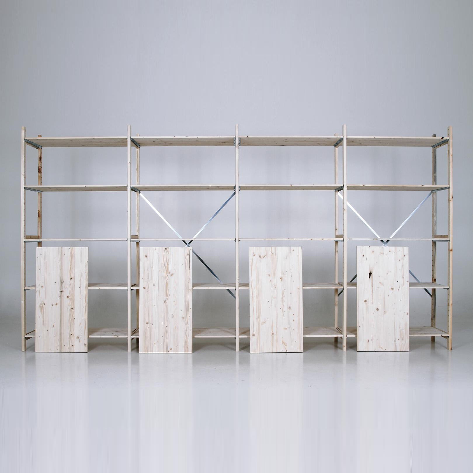 Houten legbordstelling bt euro 2100x770x500 beginsectie