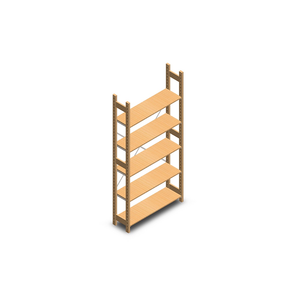 Houten legbordstelling bt euro 2100x970x300 beginsectie