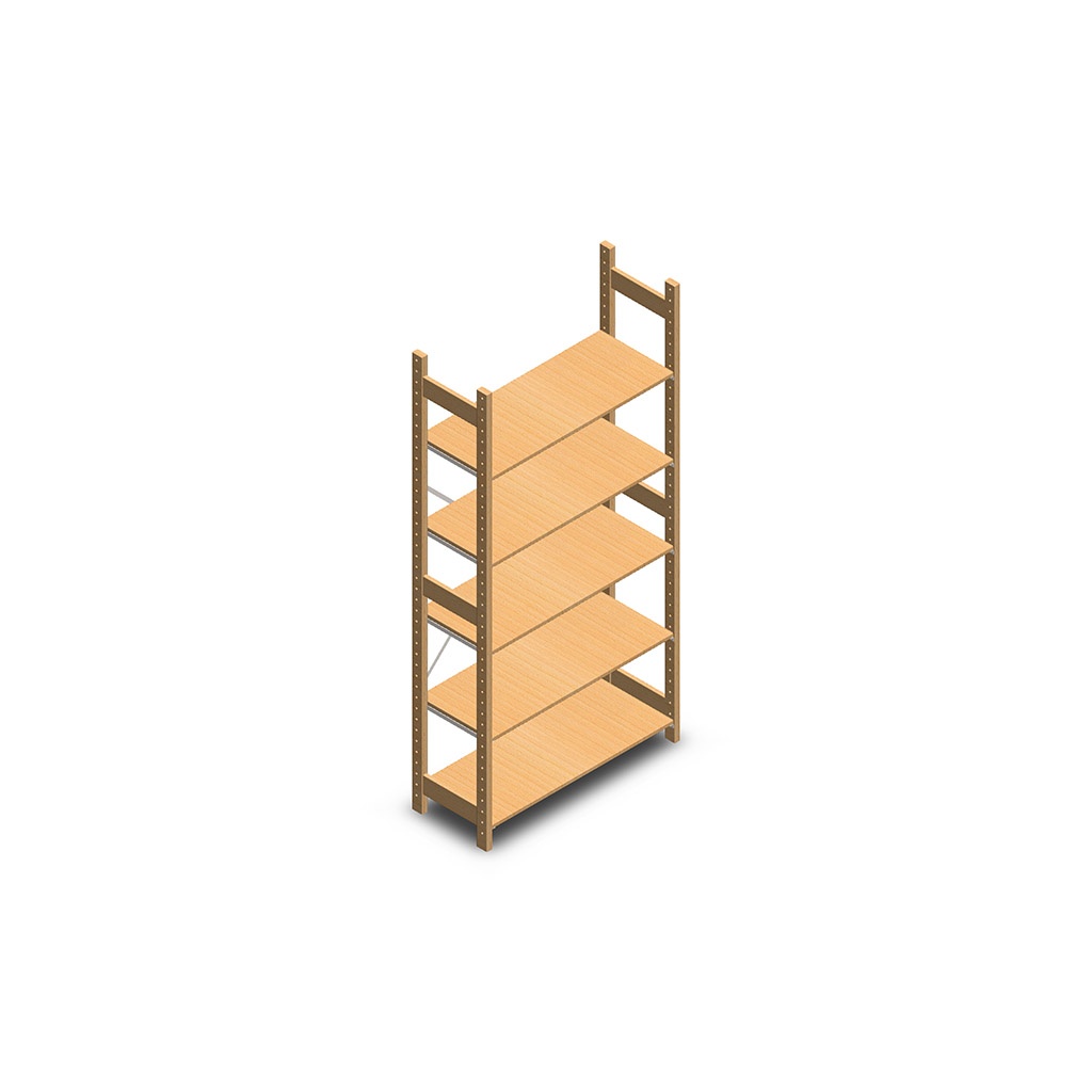 Houten legbordstelling bt euro 2100x970x400 beginsectie