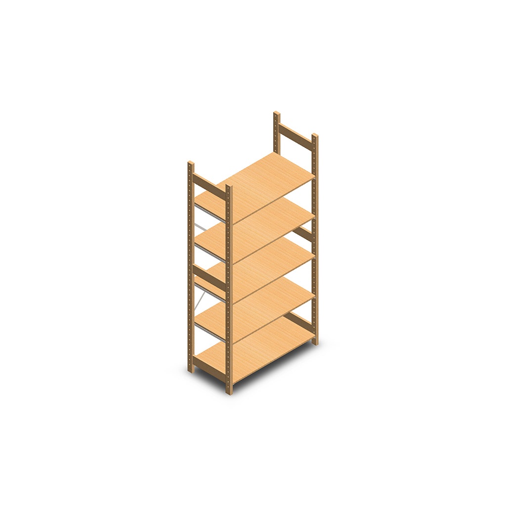 Houten legbordstelling bt euro 2100x970x500 beginsectie 