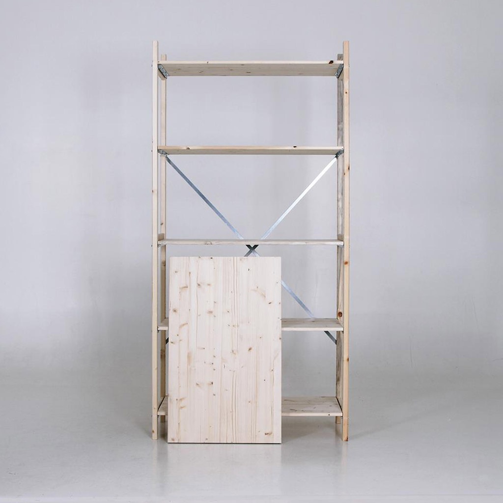 Houten legbordstelling bt euro 2100x970x600 aanbouwsectie 