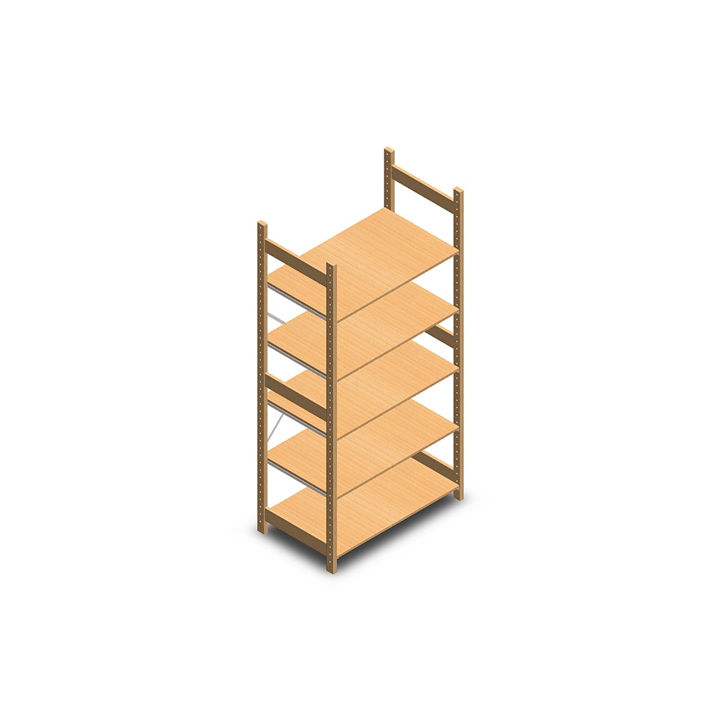 Houten legbordstelling bt euro 2100x970x600 beginsectie 