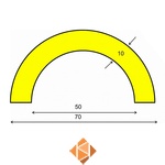 Kleefbare stootrand leidingprofiel type R50 - 1 meter