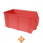 Kunststof stapelbak, Plastic magazijnbak A4 350x210x160 rood