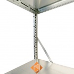 Legbordstelling Light Duty 2500x1000x300, 5 niveaus metaal verzinkt, 40 kg aanbouwsectie