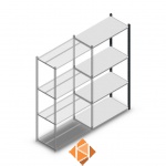 Legbordstelling Medium Duty 2000x1000x500, 4 niveaus metaal antraciet, 75 kg aanbouwsectie