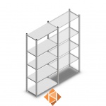 Legbordstelling Medium Duty 2000x850x400 (hxbxd) 5 niveaus metaal verzinkt 100 kg beginsectie