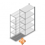 Legbordstelling Medium Duty 2200x1000x600, 5 niveaus metaal antraciet, 180 kg aanbouwsectie 