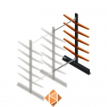 Lichte draagarmstelling dubbelzijdig 2000x1000x500 5 niveaus aanbouwsectie