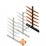 Lichte draagarmstelling dubbelzijdig 2000x1000x600 5 niveaus aanbouwsectie