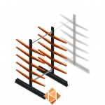 Lichte draagarmstelling dubbelzijdig 2000x1000x600 5 niveaus beginsectie