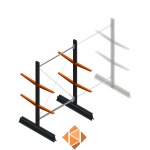 Lichte draagarmstelling dubbelzijdig 2000x1250x500 2 niveaus beginsectie