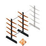 Lichte draagarmstelling dubbelzijdig 2000x1250x500 4 niveaus beginsectie